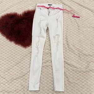 Fashion Nova White Skinny Jeans (3) STRETCHY